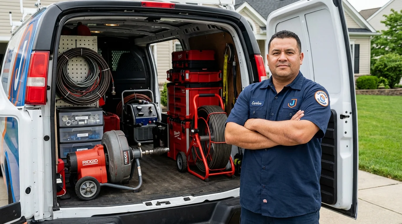 Professional drain cleaning equipment and Johns Plumbing LLC plumber in Pike Road