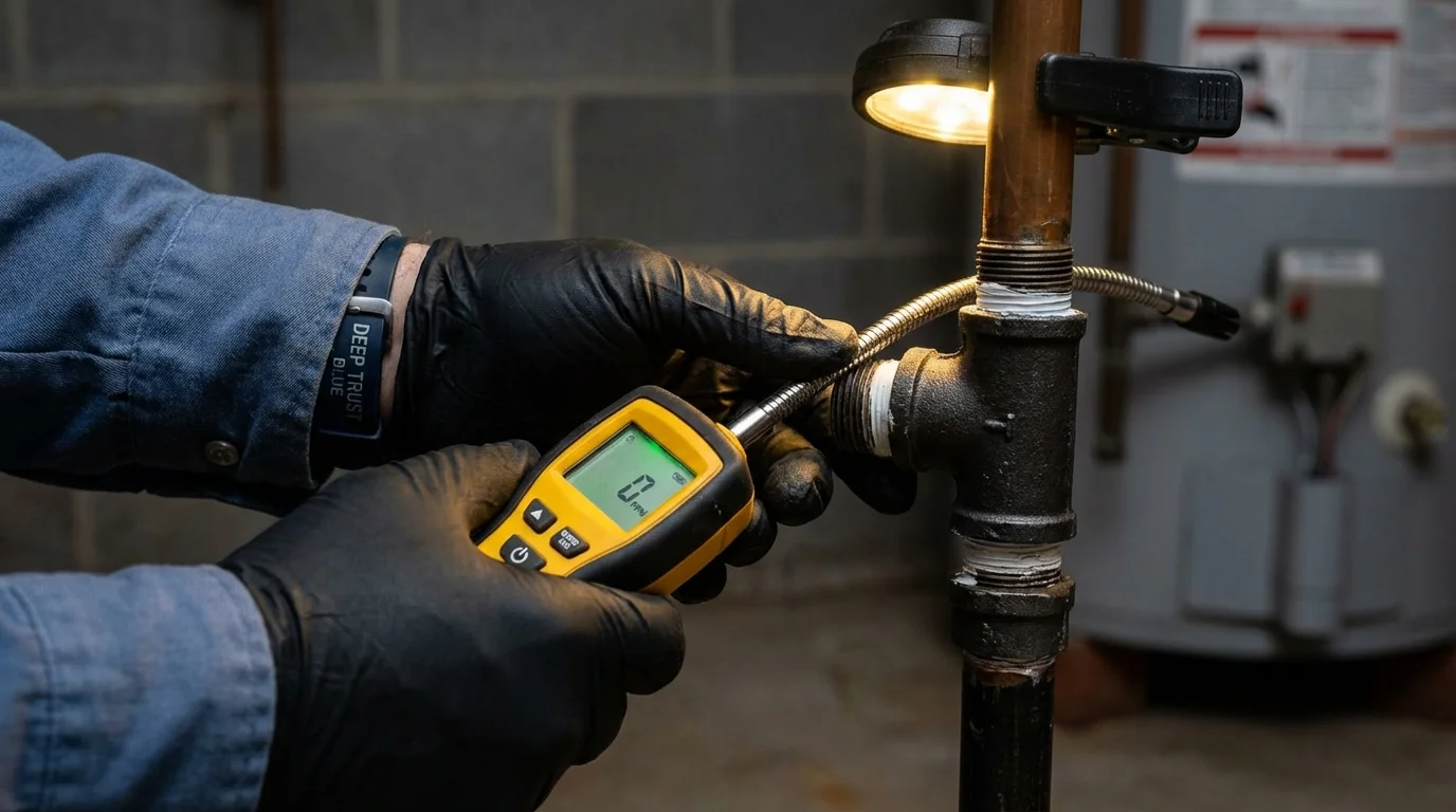 Gas leak detection with electronic sniffer by Johns Plumbing LLC in Pike Road