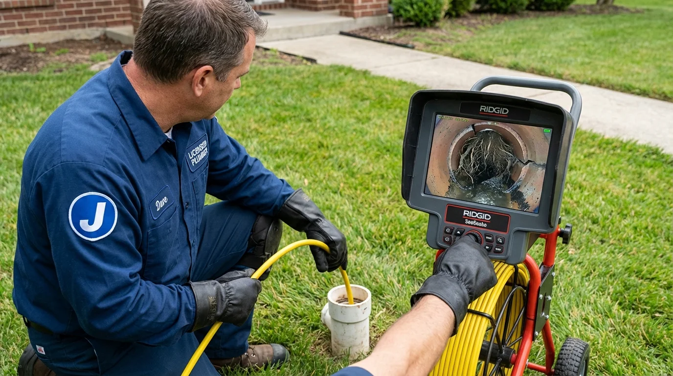 Sewer camera inspection being performed by Johns Plumbing LLC in Pike Road