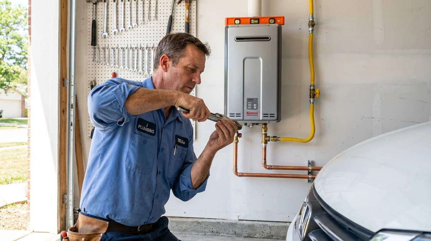 Tankless water heater installation by a Johns Plumbing LLC plumber in Pike Road
